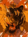 Grunge wild tiger