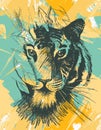 Grunge wild tiger