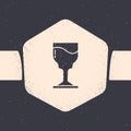 Grunge Wine glass icon isolated on grey background. Wineglass icon. Goblet symbol. Glassware sign. Happy Easter