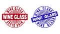 Grunge WINE GLASS Textured Round Stamps