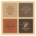 Grunge wine logos. Vintage hipster wine vector emblems