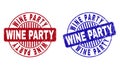 Grunge WINE PARTY Scratched Round Stamp Seals