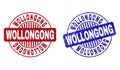 Grunge WOLLONGONG Textured Round Stamp Seals