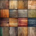 Grunge Wooden Boards Texture Collage. Various Grunge Wood Collection, Different Wooden Board Royalty Free Stock Photo