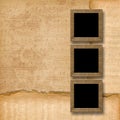 Grunge wooden frames on the musical background Royalty Free Stock Photo