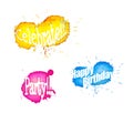 Grunge Word Splats in Color Celebrate Party Birthday Overlays