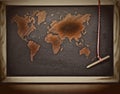 Grunge world map sketch Royalty Free Stock Photo