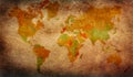 Grunge world map Royalty Free Stock Photo