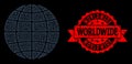 Grunge Worldwide Seal and Web Net Globe