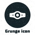 Grunge Wrestling championship belt icon isolated on white background. Monochrome vintage drawing. Vector