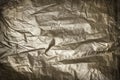 Grunge wrinkled foil. Highly detailed textured background