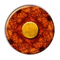 Grunge Yellow Button Royalty Free Stock Photo