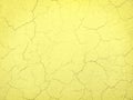 Grunge yellow cement wall with crack in industrial building Royalty Free Stock Photo