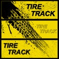 Grunge yellow tire tracks banners