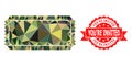 Grunge You'Re Invited Stamp Seal And Ticket Template Lowpoly Mocaic Military Camouflage Icon