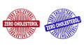 Grunge ZERO CHOLESTEROL Scratched Round Stamp Seals