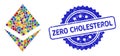 Grunge Zero Cholesterol Seal and Colorful Collage Crystal