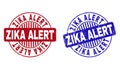 Grunge ZIKA ALERT Textured Round Watermarks