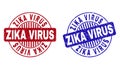 Grunge ZIKA VIRUS Textured Round Stamps