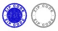 Grunge ZIP CODE Scratched Stamp Seals Royalty Free Stock Photo