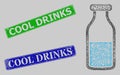 Grunged Cool Drinks Stamps and Net Water Bottle Mesh Royalty Free Stock Photo