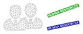 Grunged Human Resources Stamps and Triangle Mesh Users Icon Royalty Free Stock Photo