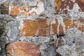 Grungy abandon brick wall background and texture