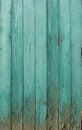 Grungy aged wooden door in blue detail