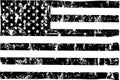 Grungy american flag mockup,black and white, stars and stripes, vector