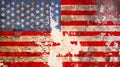Grungy american flag on weathered wall, Royalty Free Stock Photo