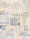 Grungy Antique newspaper paper collage Royalty Free Stock Photo