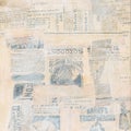 Grungy Antique newspaper paper collage Royalty Free Stock Photo