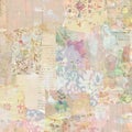 Grungy Antique Vintage Floral wallpaper collage Background Royalty Free Stock Photo