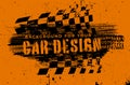 Grungy background with abstract tire tracks and chess flag Royalty Free Stock Photo