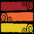 Grungy banners with swirls