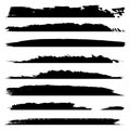 Grungy black paint hand made creative brush stroke set