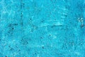 Grungy, blue, old, vintage, painted wall background. Cracking and peeling paint on a wall.