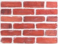 Grungy brick wall is cleaned and prepared for repair and decoration, front view. It can be used as background and for