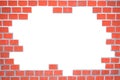 Grungy brick wall frame Royalty Free Stock Photo