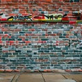 A grungy brick wall with graffiti4, Generative AI