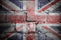 Grungy British flag on a wall Royalty Free Stock Photo