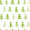 Grungy chrismas tree seamless pattern