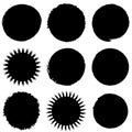 Grungy circle blob, blotch vector