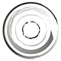 Grungy circles, circular splatter effect. Vector illustration. EPS 10.