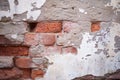 Grungy damaged plastered brick texture