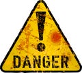 Grungy danger sign, vector illustration Royalty Free Stock Photo