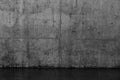 Grungy dark concrete wall and wet floor Royalty Free Stock Photo