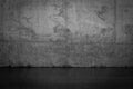 Grungy dark concrete wall and wet floor Royalty Free Stock Photo