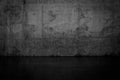 Grungy dark concrete wall and wet floor Royalty Free Stock Photo