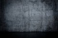 Grungy dark concrete wall and wet floor Royalty Free Stock Photo